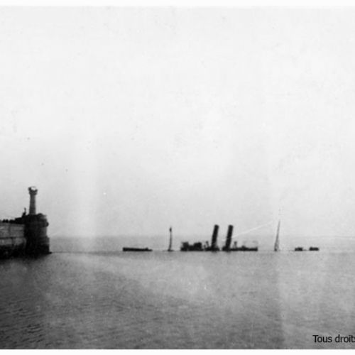 Navire du Capitaine Charles Fryatt, le S.S. Brussels, qui a été coulé par les Allemands lors du bombardement de Zeebrugge le 23 avril 1918.