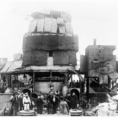 Le Vindictive endommagé à Zeebrugge