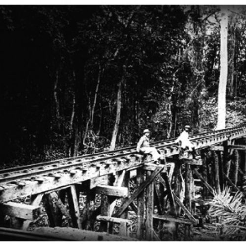 Pont de Lukunga (diap. sur verre coll.J-L Gabriel